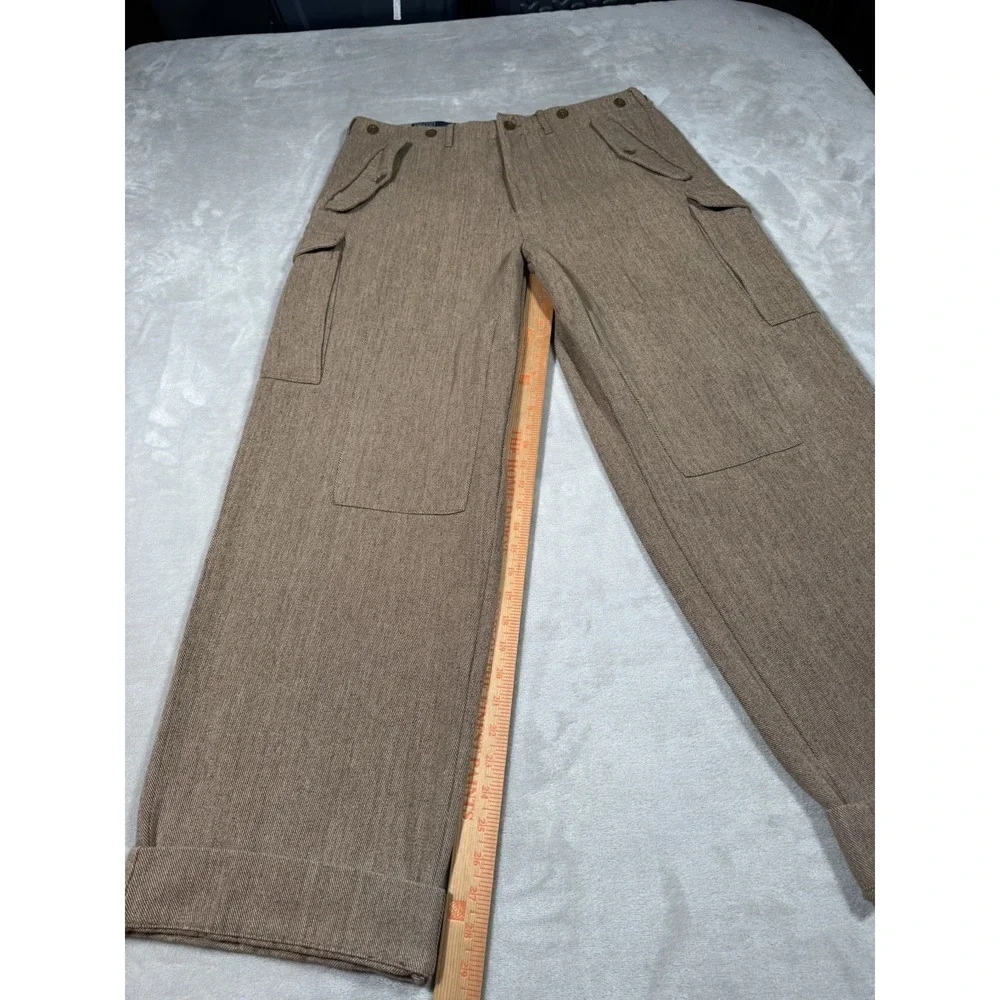 Vintage Polo Ralph Lauren Cargo Pants Military Paratrooper Mens 34x33 Button Fy